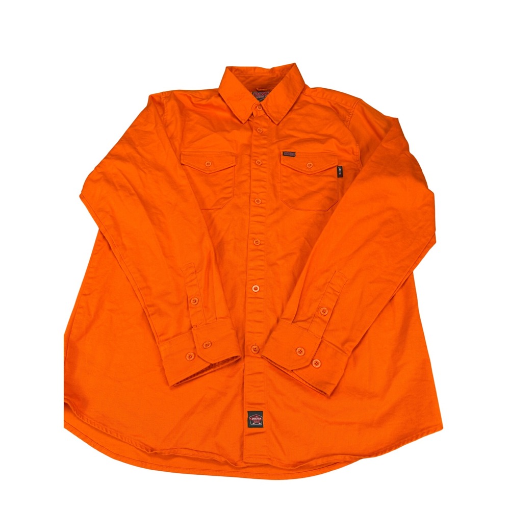 Dixxon Flannel Co Orange Flame Resistant FR Work Shirt Mens XL CAT 2 NFPA 2112